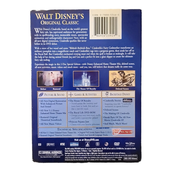 Walt Disney's Cinderella Platinum Edition 2 Disc Special Edition - Picture 3 of 7